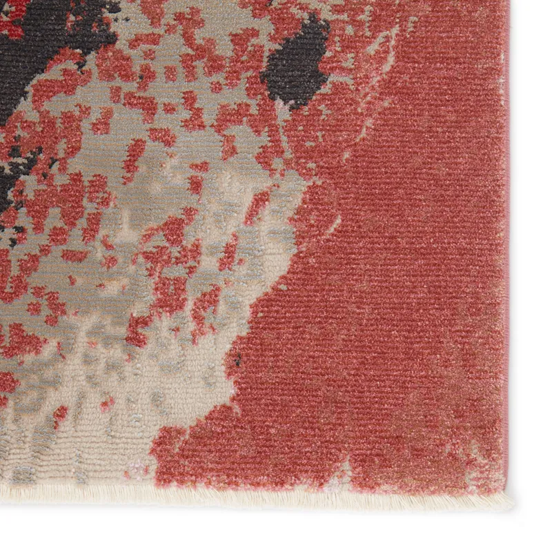 Myriad Vibe by  Emeline Abstract Pink/ Red Area Rug (5'X7'6")