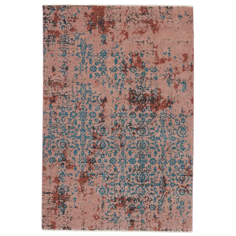 Myriad Vibe by  Zea Trellis Pink/ Teal Area Rug (9'6"X12'7")