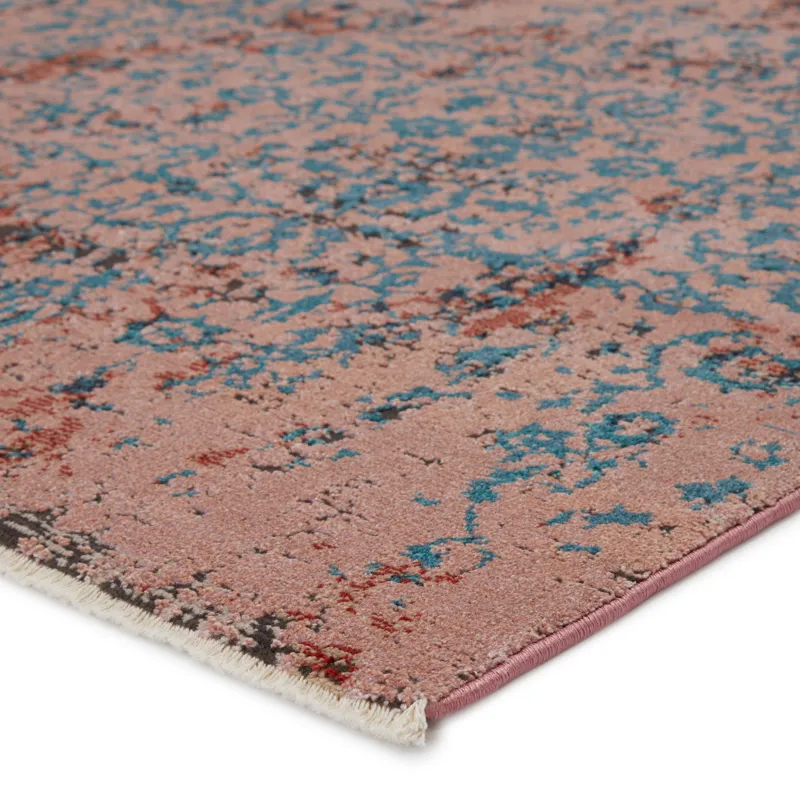 Myriad Vibe by  Zea Trellis Pink/ Teal Area Rug (9'6"X12'7")