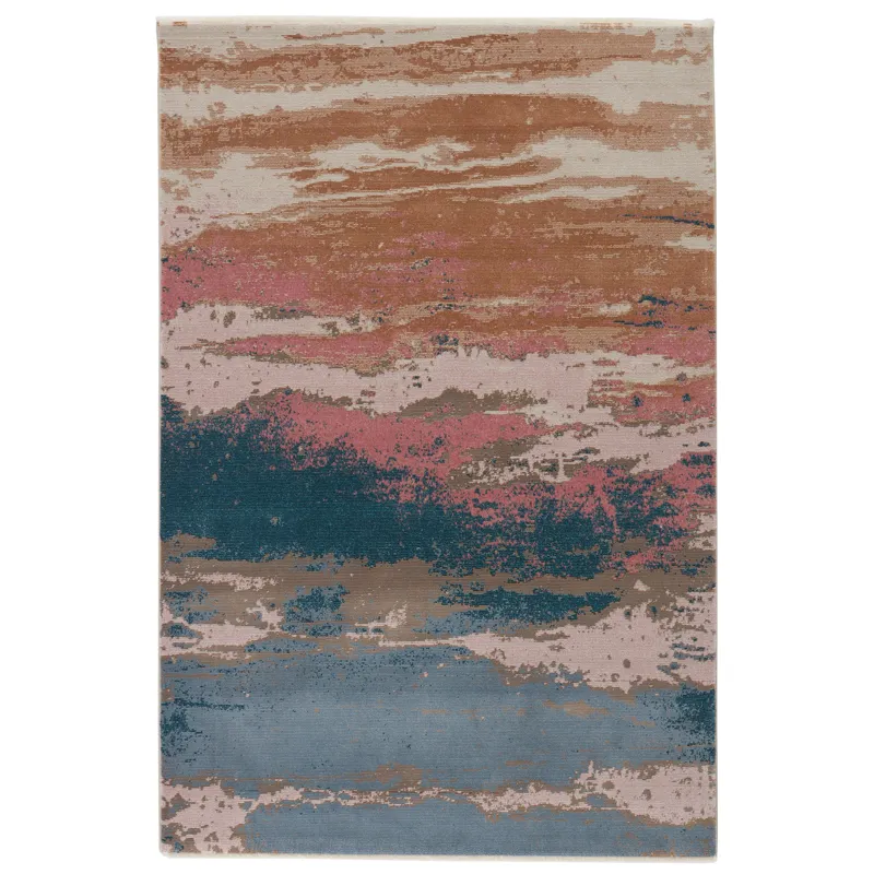 Myriad Vibe by  Helene Abstract Multicolor Runner Rug (2'6"X8')