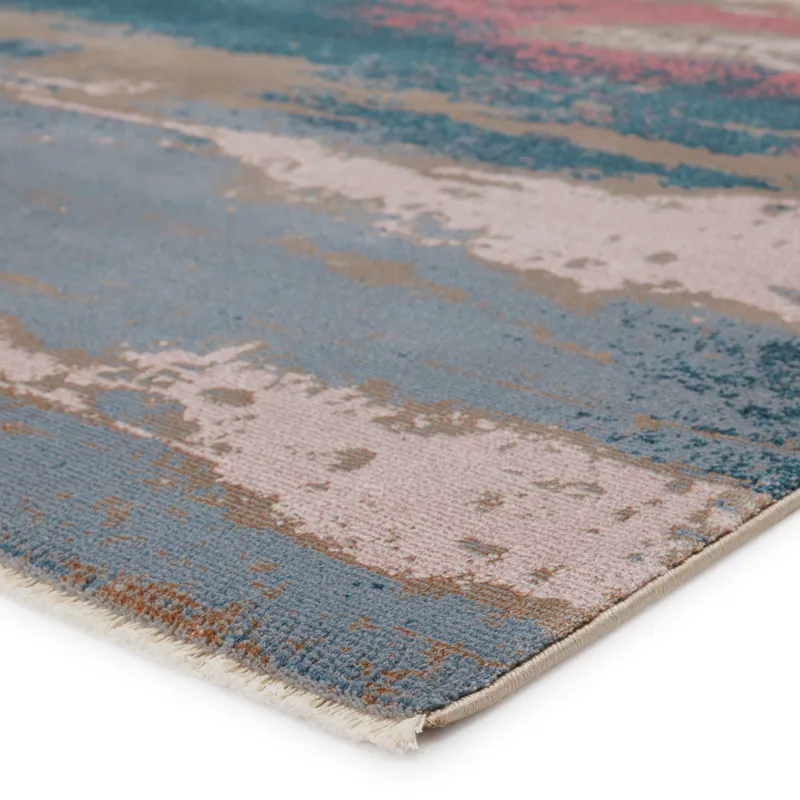 Myriad Vibe by  Helene Abstract Multicolor Runner Rug (2'6"X8')