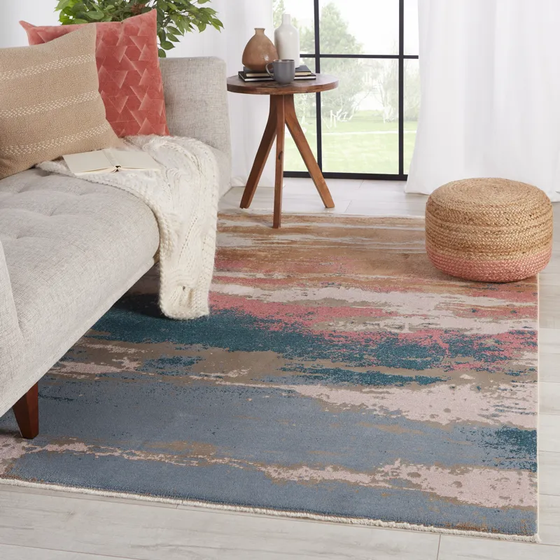 Myriad Vibe by  Helene Abstract Multicolor Runner Rug (2'6"X8')