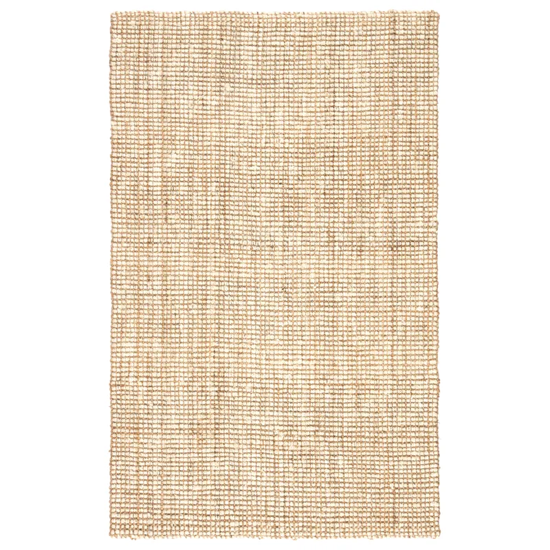Naturals Lucia Mayen Natural Solid White/ Tan Area Rug (3'X5')