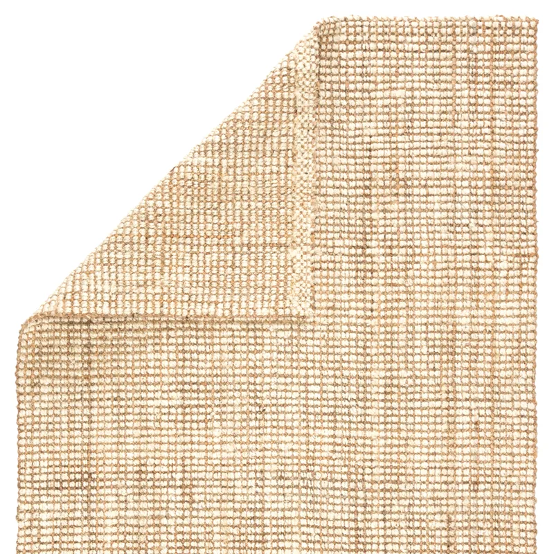Naturals Lucia Mayen Natural Solid White/ Tan Runner Rug (2'6"X9')