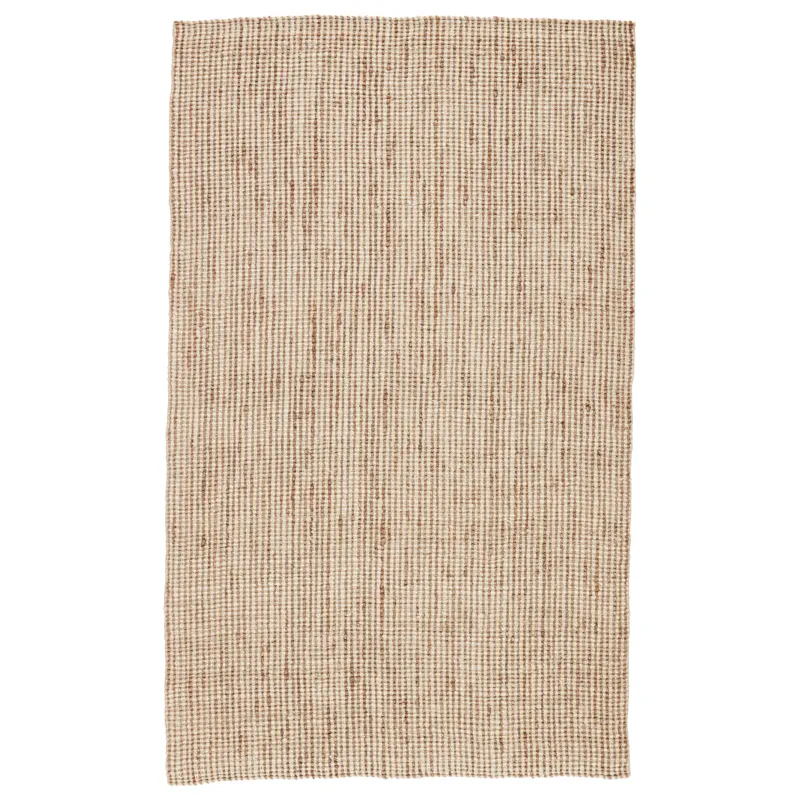 Naturals Lucia Mayen Natural Solid White/ Tan Area Rug (9'X12')
