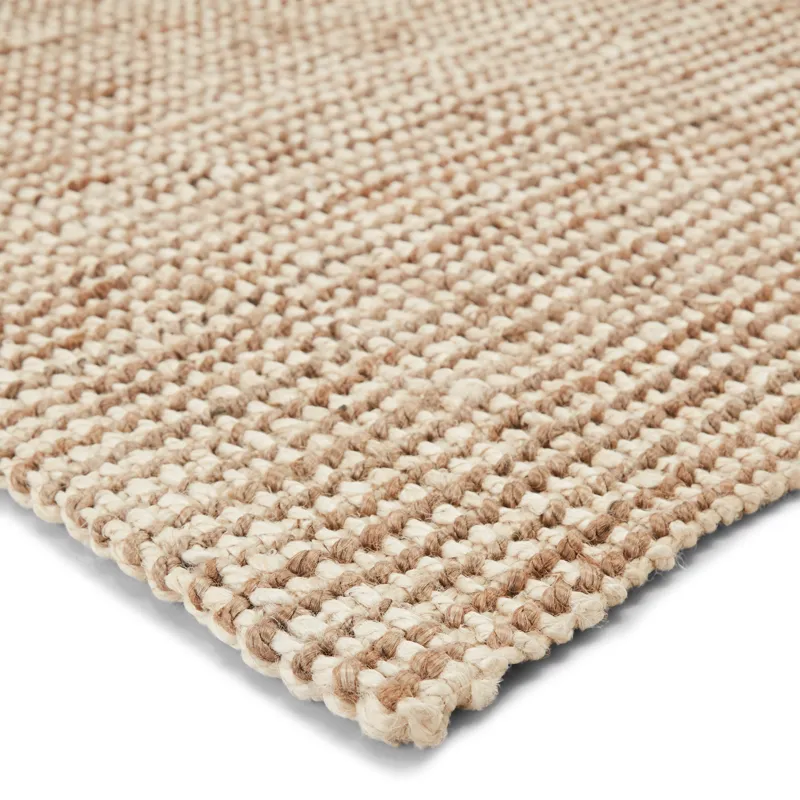 Naturals Lucia Mayen Natural Solid White/ Tan Area Rug (9'X12')