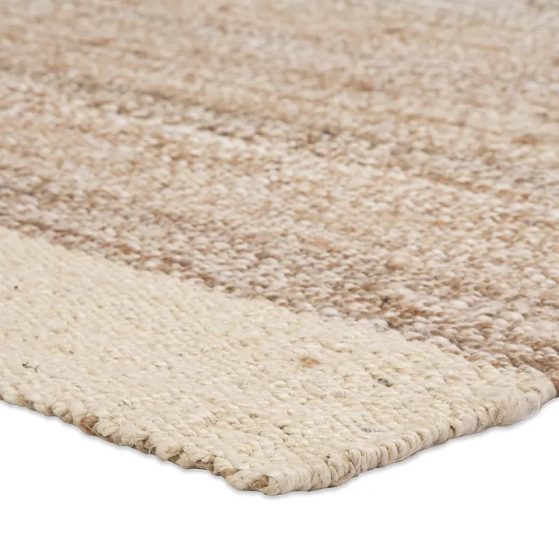 Naturals Tobago Mallow Natural Bordered White/ Tan Area Rug (8'X10')