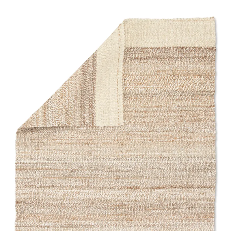 Naturals Tobago Mallow Natural Bordered White/ Tan Area Rug (8'X10')