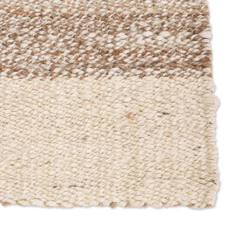 Naturals Tobago Mallow Natural Bordered White/ Tan Area Rug (8'X10')