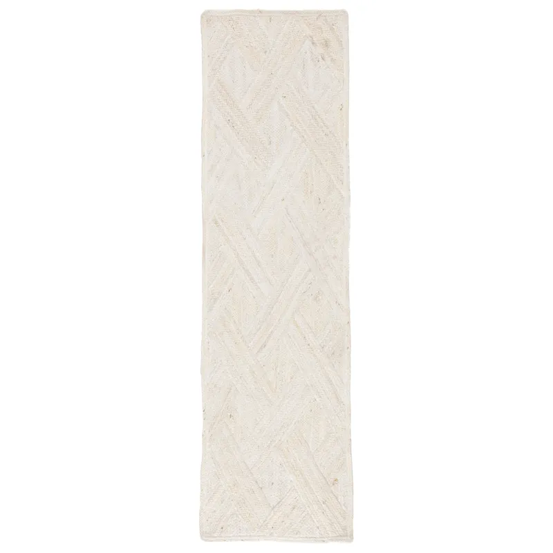 Naturals Tobago Vero Natural Trellis Ivory Runner Rug (2'6"X9')