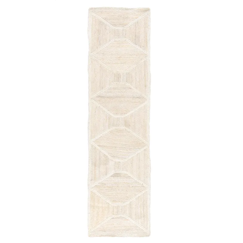 Naturals Tobago Sisal Bow Natural Trellis Ivory/ Beige Runner Rug (2'6"X9')