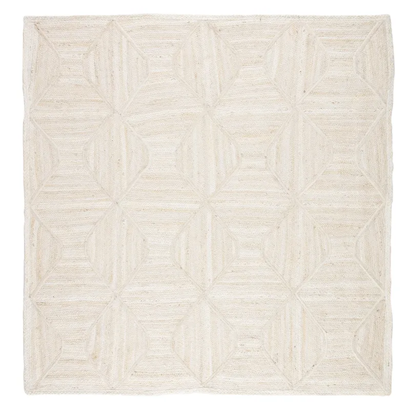 Naturals Tobago Sisal Bow Natural Trellis Ivory/ Beige Square Area Rug (8'X8')