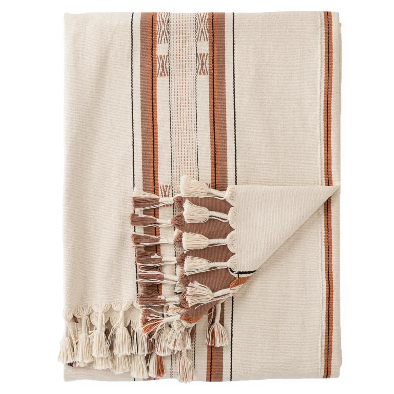 Nagaland Throw Sovima Hand-Loomed Tribal Cream/ Tan Throw