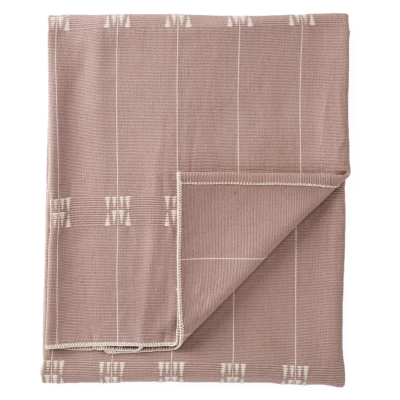 Nagaland Throw Razaphe Hand-Loomed Tribal Mauve/ Cream Throw