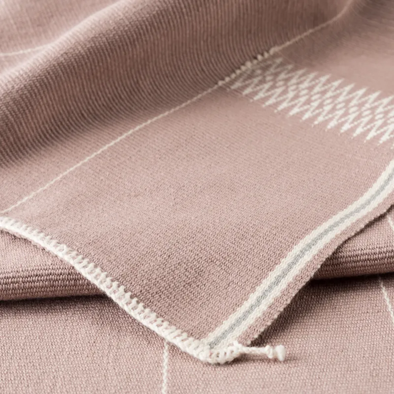 Nagaland Throw Razaphe Hand-Loomed Tribal Mauve/ Cream Throw