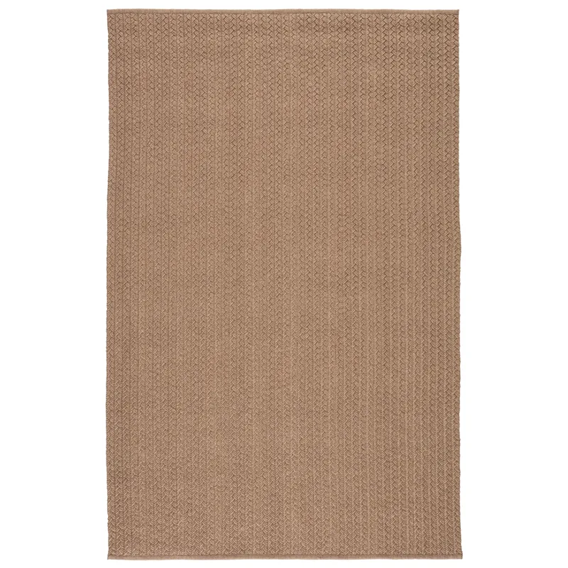 Nirvana Premium Iver Indoor/ Outdoor Solid Tan Area Rug (4'X6')