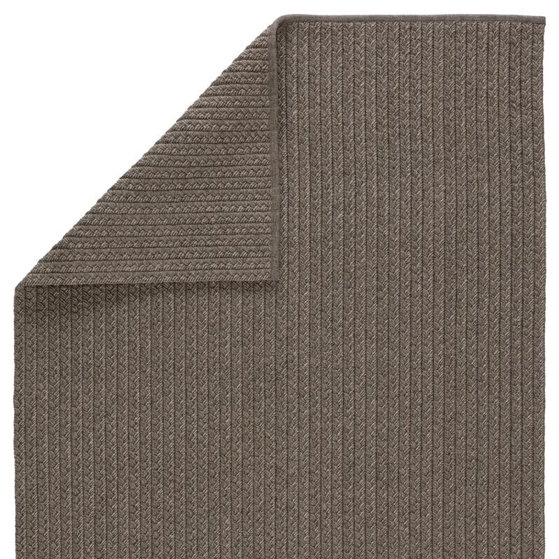 Nirvana Premium Iver Indoor/ Outdoor Solid Gray/ Taupe Area Rug (10'X14')