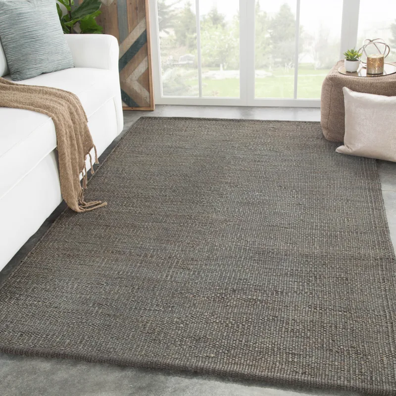 Naturals Monaco Anthro Natural Solid Dark Gray Area Rug (5'X8')
