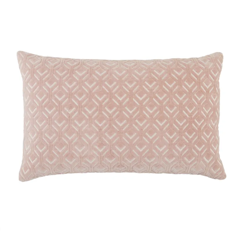 Nouveau Colinet Trellis Blush/ Silver Down Lumbar Pillow