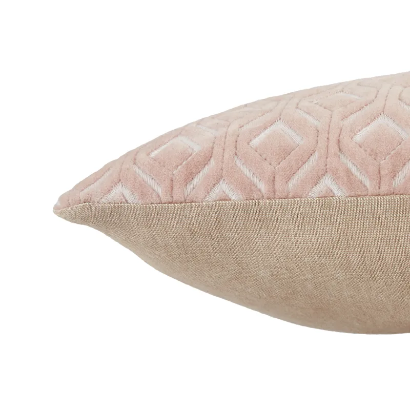 Nouveau Colinet Trellis Blush/ Silver Down Lumbar Pillow