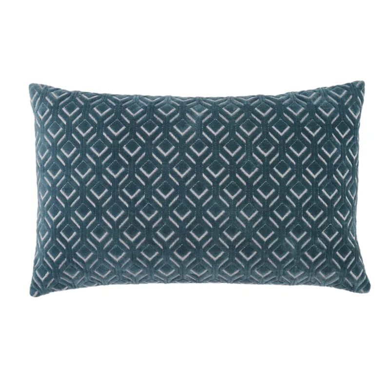 Nouveau Colinet Trellis Blue/ Silver Down Lumbar Pillow