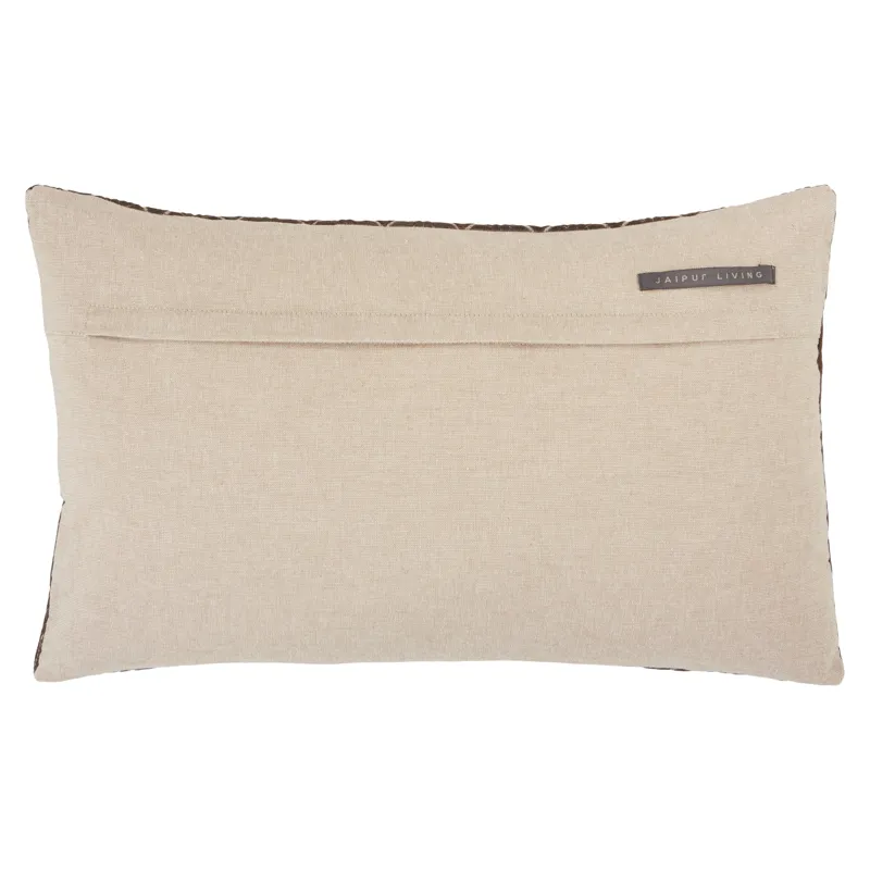 Nouveau Colinet Trellis Dark Taupe/ Silver Poly Lumbar Pillow