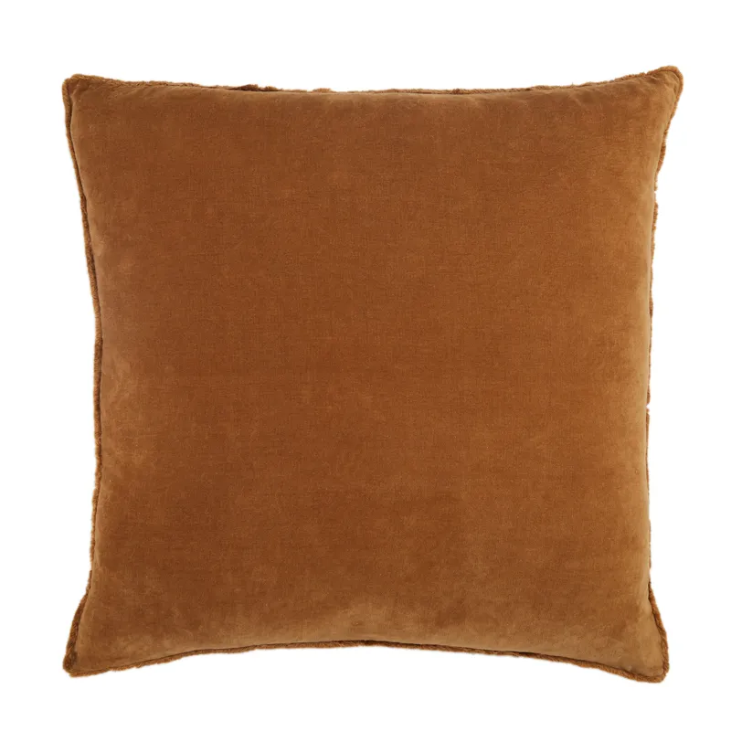 Nouveau Sunbury Solid Brown Poly Throw Pillow 26 inch