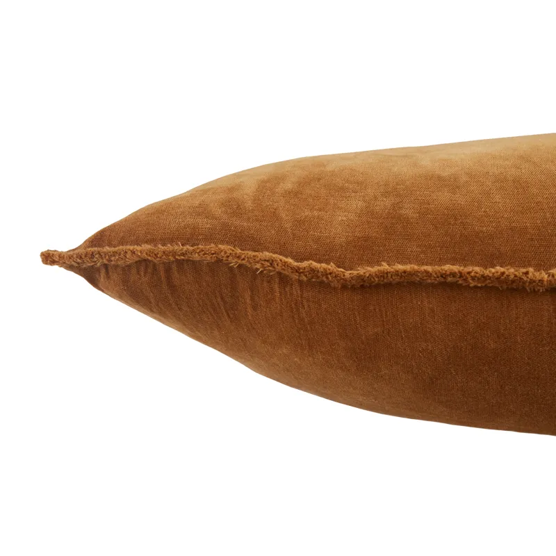 Nouveau Sunbury Solid Brown Poly Throw Pillow 26 inch