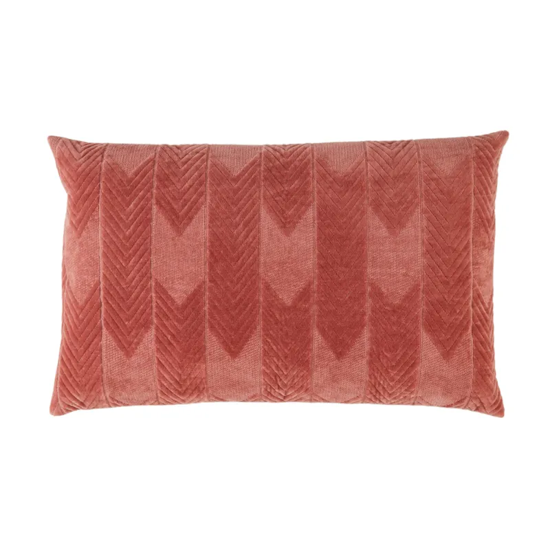 Nouveau Bourdelle Chevron Pink Poly Lumbar Pillow