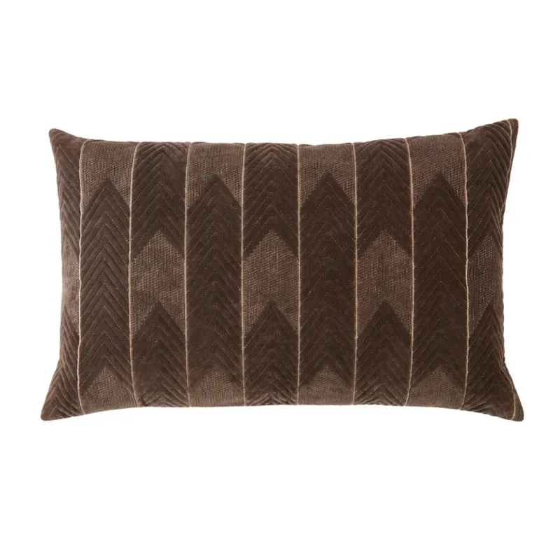 Nouveau Bourdelle Chevron Dark Taupe Down Lumbar Pillow