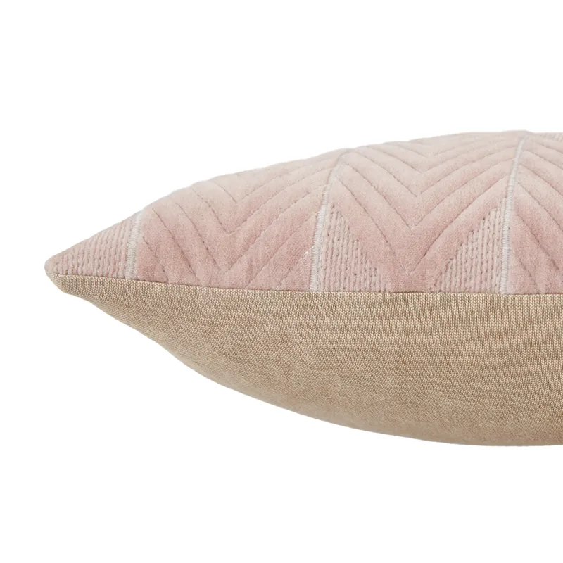 Nouveau Bourdelle Chevron Blush Poly Lumbar Pillow
