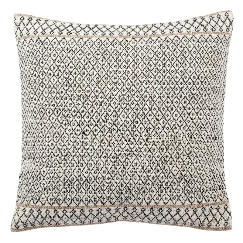 Peykan Mariscopa Ivory/ Dark Gray Trellis Down Throw Pillow 18 inch