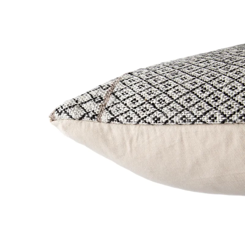 Peykan Mariscopa Ivory/ Dark Gray Trellis Down Throw Pillow 18 inch