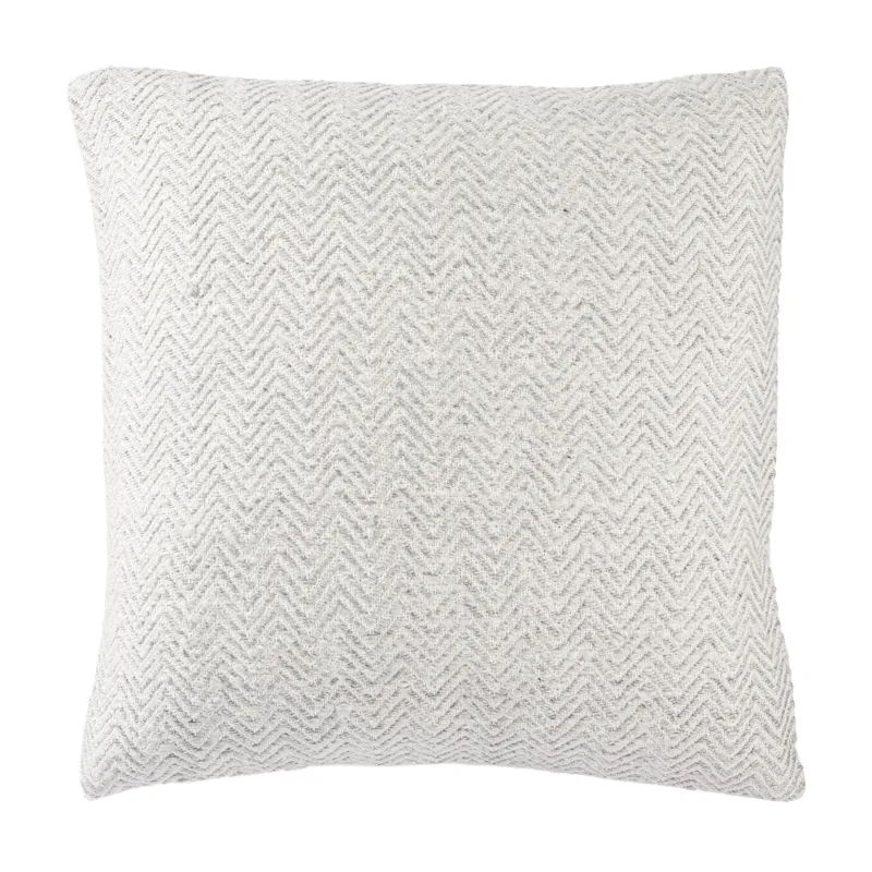 Peykan Marana White/ Gray Chevron Poly Throw Pillow 22 inch