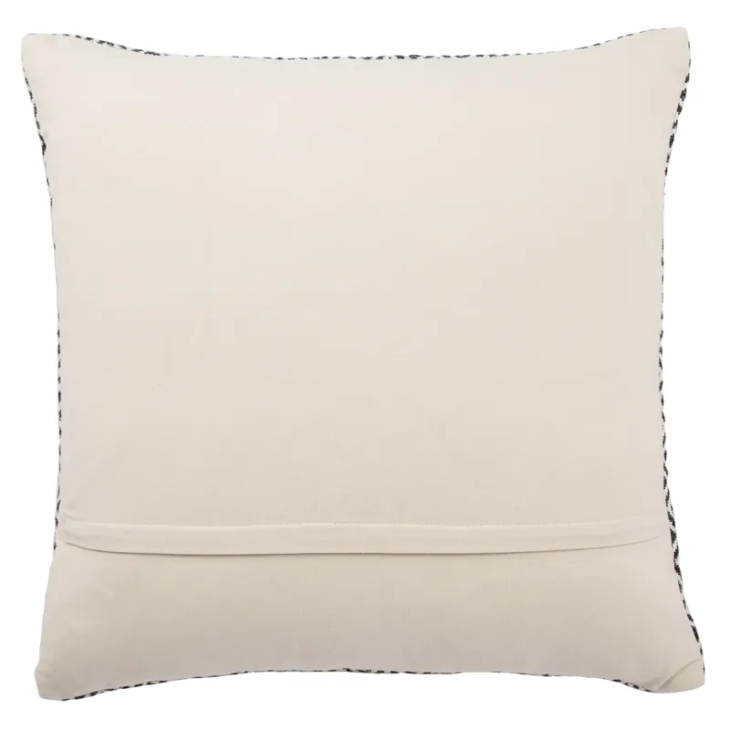 Peykan Estes White/ Dark Gray Geometric Down Throw Pillow 22 inch