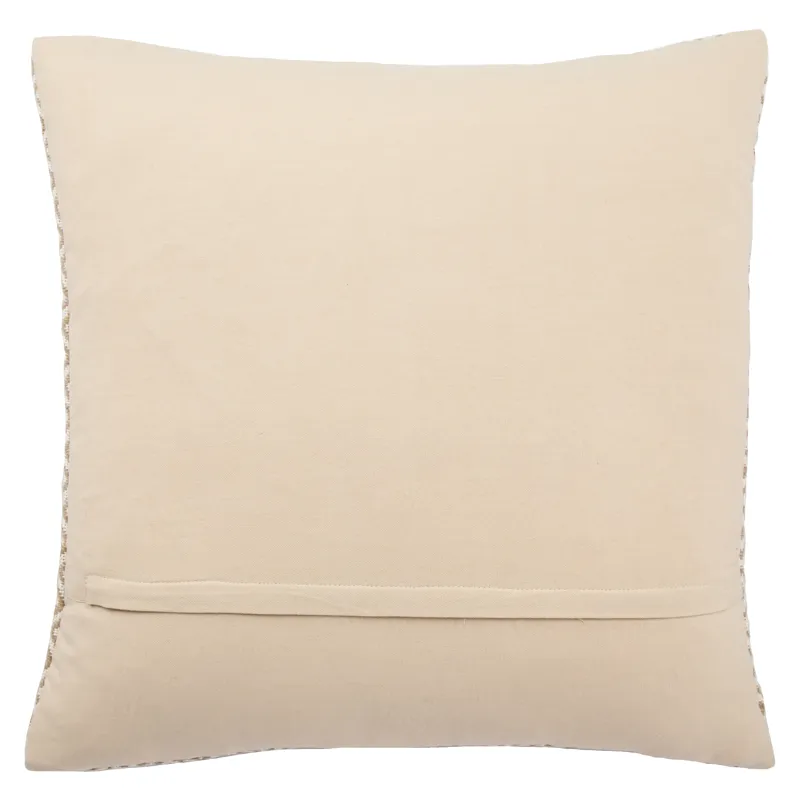 Peykan Estes White/ Beige Geometric Poly Throw Pillow 22 inch
