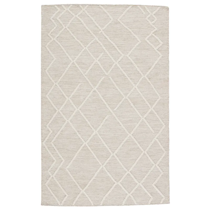 Plateau Moab Natural Geometric Light Gray/ Ivory Area Rug (5'X8')
