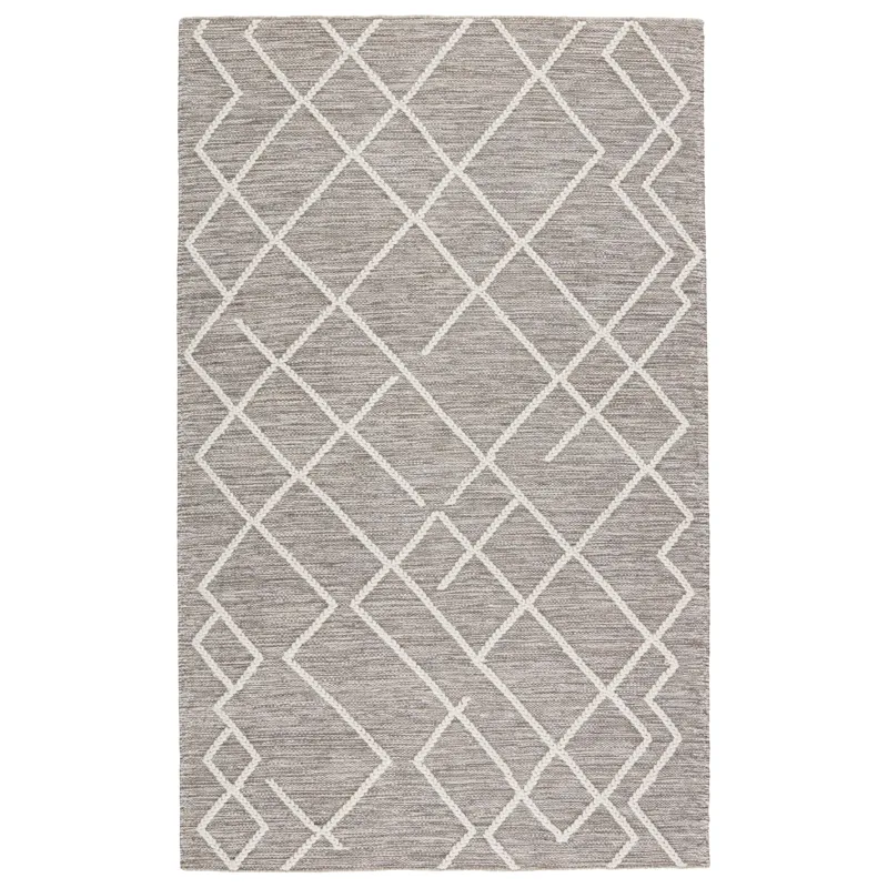 Plateau Moab Natural Geometric Gray/ Ivory Area Rug (10'X14')