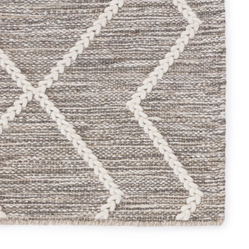 Plateau Moab Natural Geometric Gray/ Ivory Area Rug (10'X14')