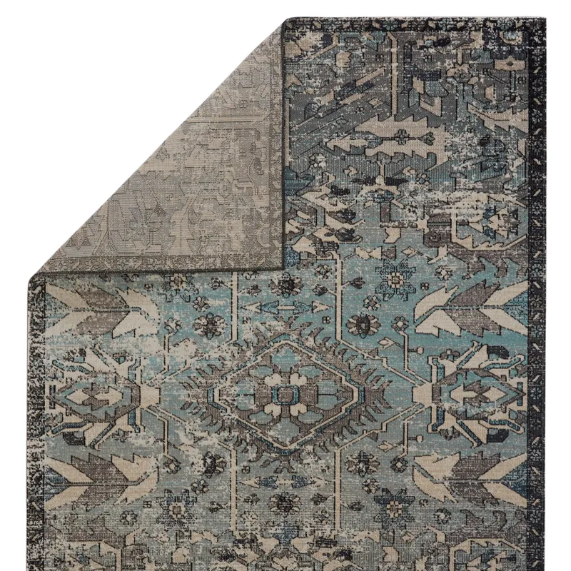 Polaris Ansilar Indoor/ Outdoor Medallion Blue/ Gray Area Rug (2'X3')