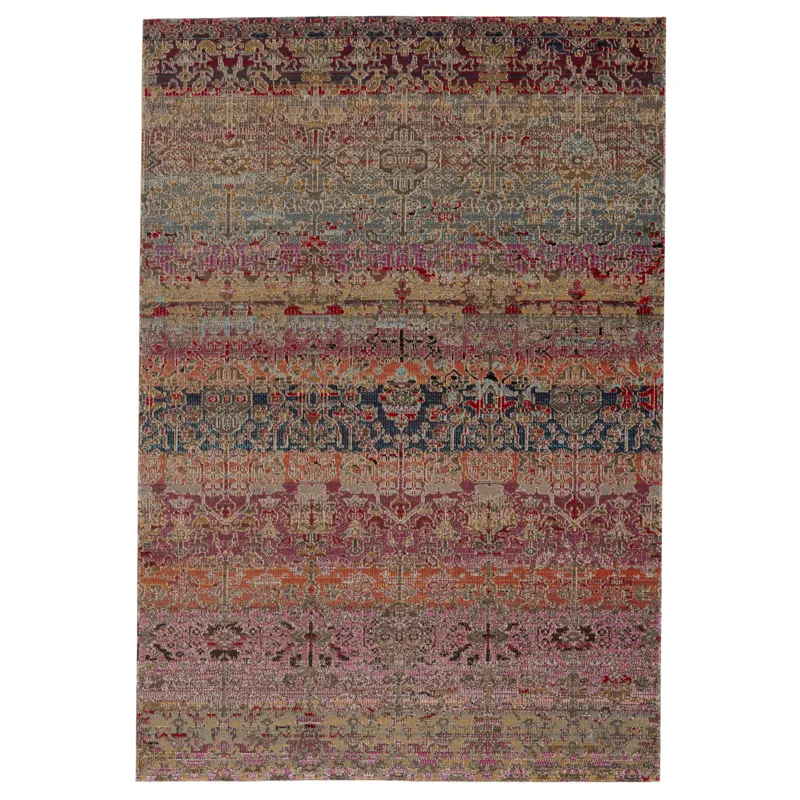 Polaris Bodega Indoor/ Outdoor Trellis Multicolor/ Pink Runner Rug (2'8"X10')