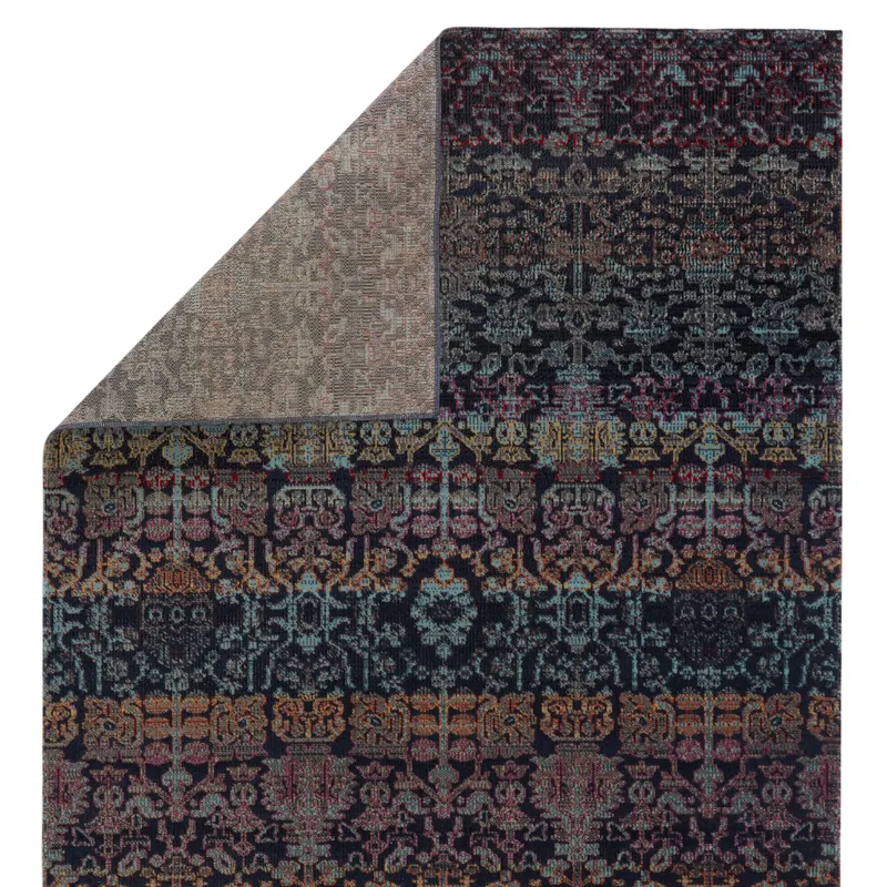 Polaris Bodega Indoor/ Outdoor Trellis Dark Blue/ Multicolor Runner Rug (2'6"X8')
