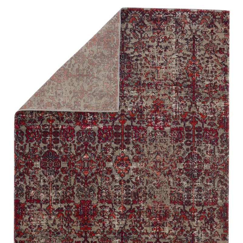 Polaris Bodega Indoor/ Outdoor Trellis Red/ Gray Runner Rug (2'6"X8')