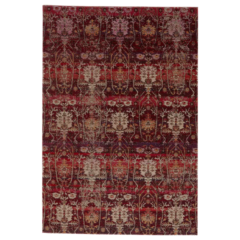 Polaris Genesee Indoor/ Outdoor Trellis Red/ Beige Area Rug (7'6"X9'6")