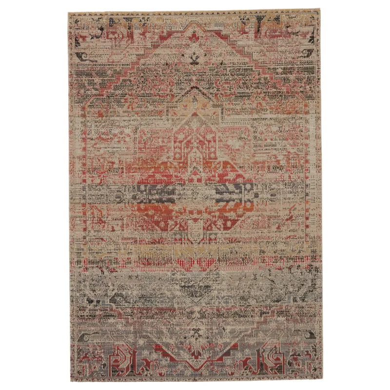 Polaris Altona Indoor/ Outdoor Medallion Multicolor/ Beige Runner Rug (2'8"X10')