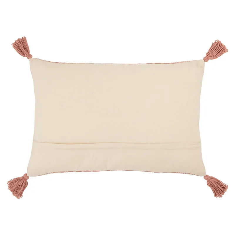 Parable Vibe by  Razili Pink/ Cream Tribal Down Lumbar Pillow 16X24