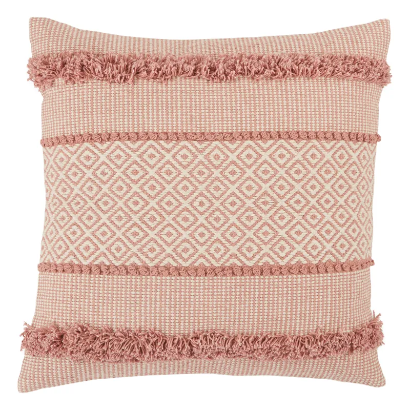Parable Vibe by  Imena Pink/ Cream Trellis Polyester Throw Pillow 20 inch
