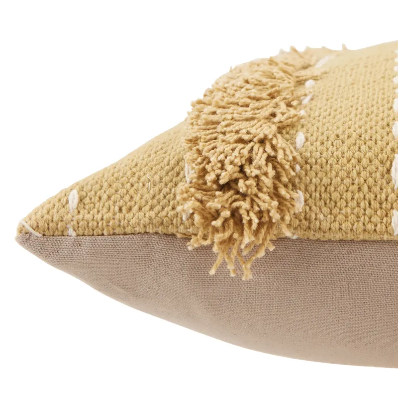 Parable Vibe by  Palmyra Green/ White Tribal Polyester Throw Pillow 20 inch