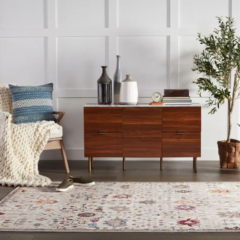 Parable Vibe by  Palmyra Blue/ White Tribal Down Throw Pillow 20 inch