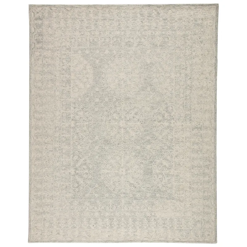 Province Linde Handmade Medallion Gray/ White Area Rug (5'X8')